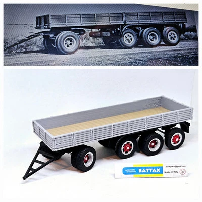 # 1/43 RIMORCHIO a 4 ASSI (Calabrese 7 metri) by BATTAX x IXO/deagostini # - Immagine 1 di 3