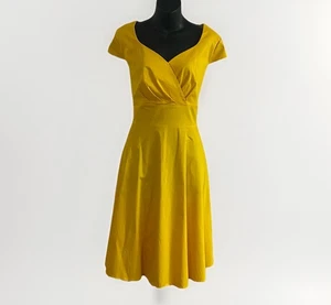 Bbonlinedress 1950 Style XL Retro Kleid Sonnenblumengelb Kurzarm Rockabilly - Bild 1 von 10