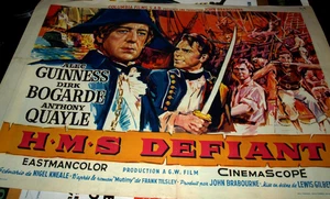 FILM POSTER - HMS DEFIANT (1962) - belgian mini-poster 19" x 13" - good - Imagen 1 de 1