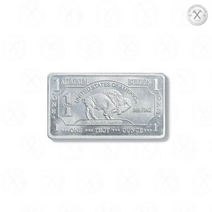 5x 1 oz .999 Pure Aluminum American Buffalo Bullion Ingot Bar/CMC Mint - Picture 1 of 11