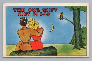 The Owl Shift Aint So Bad Military Comic Humor Vintage Postcard - Picture 1 of 2
