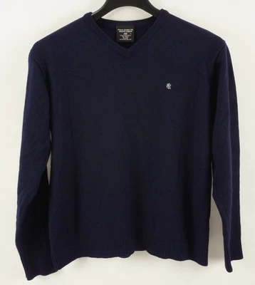 Polo Jeans Ralph Lauren Mujer XL Mezcla de Lana Azul Marino Cuello en V Jersey Suéter Foto 1 de 4