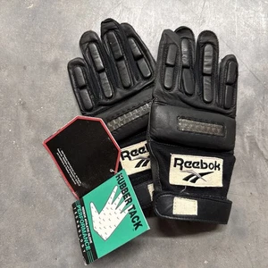 Vintage Reebok Handschuhe Hexalite Rubber Tack NCAA NFL Football Training 90s schwarz - Bild 1 von 14