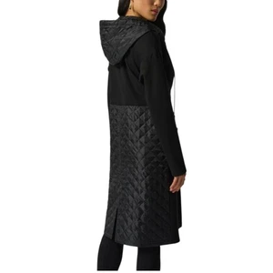 JOSEPH RIBKOFF Black Quilted Hooded Jacket 233058 M NEW MSRP $275 - Long Line - Picture 1 of 11