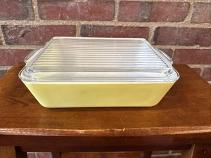 Pyrex 503 Dish Casserole 1.5 Qt Yellow And Lid 503 C Made In USA - Picture 1 of 7