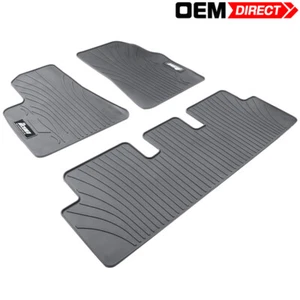 Fits 17-23 Tesla Model 3 3PCS Gray Floor Mats Latex Custom Fit Liners Protector - Picture 1 of 7