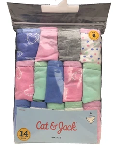 14pk Cat &Jack Girls Sz 6 Bikinis Panties Multi Colors underwear pink/green/blue - Picture 1 of 5