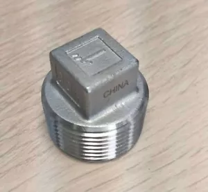 Stainless Steel 304 Fitting Square Head Plug 1" Inch Class 150 Heavy Duty - Picture 1 of 1