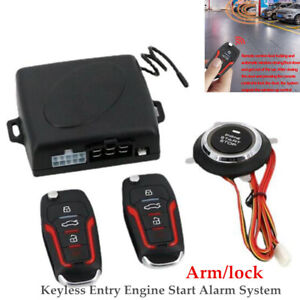 Car Keyless Lock Entry Engine Start Alarm System Push Button Remote Starter Stop