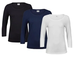 Tee Jays Womens Ladies Stretch Cotton/Elastane 3/4 Sleeve tee T-Shirt S-3XL - Picture 1 of 5