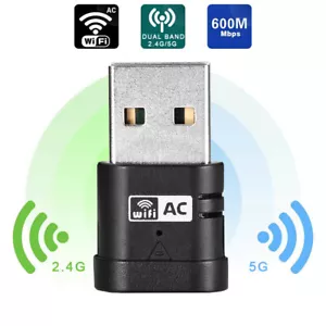 Wireless Lan USB PC WiFi Adapter Network 802.11AC 600Mbps Dual Band 2.4G / 5G - Picture 1 of 12