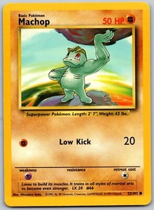Machop 52/102 Common Base Set 1999 WOTC Pokemon Karte - Bild 1 von 2