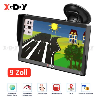 XGODY 9 Zoll Auto LKW PKW KFZ Navigationsgerät GPS Radarwarner FM 16GB+256MB Neu - Bild 1 von 4