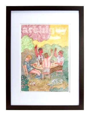 1972"RUSSIA VODKA" Soviet Underground AVANT-GARDE Artist ALEXEI POPOV-FRIN🔥SIGN - Image 1 of 4