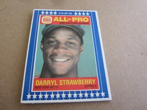 1987 BURGER KING 2 CARD MLB PANEL DARRYL STRAWBERRY METS/FERNANDO VALENZUELA