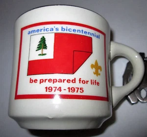 Tazza da caffè 1974-1975 America's Bicentennial Be Prepared for Life Boy Scouts - Foto 1 di 3