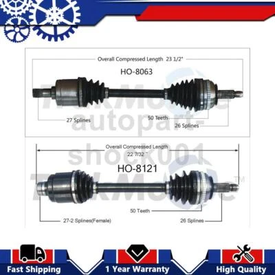 2 juntas de eixo dianteiro CV para Acura Integra 1.8L 1997 1996 1995 1994 - Imagem 1 de 3