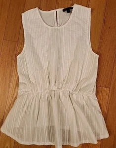 Women's Size Small J. Crew White Sleeveless Blouse Shirt - Picture 1 of 4