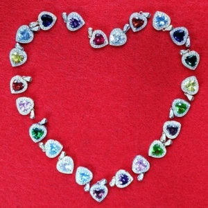 14k Yellow Gold White Gold Solitaire Birthstone Halo Heart Pendant 0.6" - Picture 1 of 79