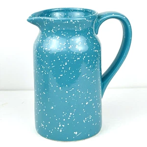 Speckled Blue Ceramic Decorative Pitcher Planter Vase Farmhouse Decor 7.5 in - Picture 1 of 8