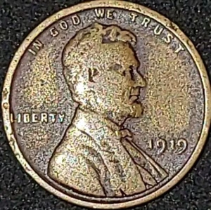 1919 p wheat penny Broad Struck, Double Die Reverse - Picture 1 of 5