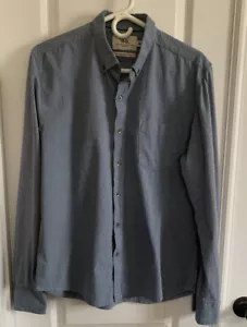 WRK The Reworked Shirt Sz L Blue Collared Button Down Long Sleeve Chest Pocket - Picture 1 of 10