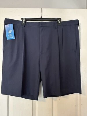 Pantalones Cortos Haggar Cool 18 Pro Elastizados Azul Marino Plisados Delanteros HS00439 Talla 44 Nuevos Foto 1 de 4