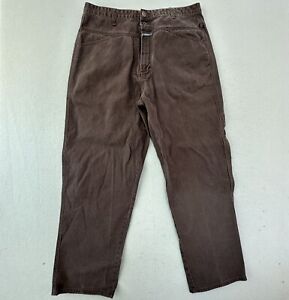 Marithe Francois Girbaud Jeans Mens 38 Baggy Wide Leg Loose Brown Denim