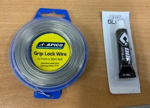 APICO LENKERGRIFF SICHERHEITSDRAHT MIT GRIFFKLEBER COMBO FÜR MX MOTOX ENDURO GRIFFE - Bild 1 von 3