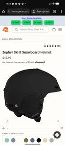 Zephyr Snow Helmet ~ Matte Black, Size Large And FindWay Goggles  - Picture 1 of 7