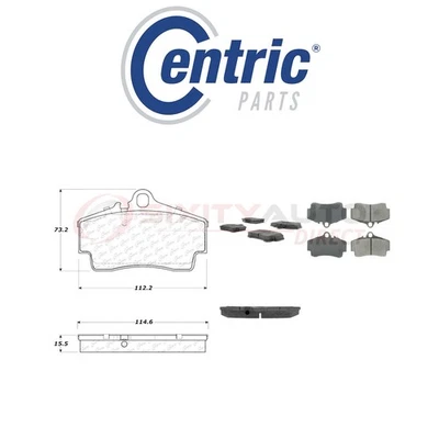 Centric Posi Quiet Metallic Brake Pads w Shims for 2006-2012 Porsche Cayman ci - Image 1 of 4