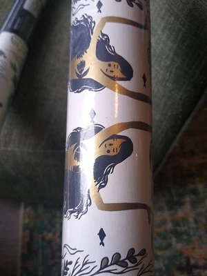 Hygge & West Mermaid Wallpaper Black And Gold - Image 1 of 4