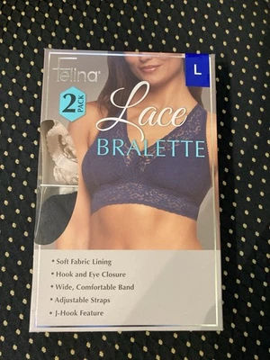 Bralette de encaje ligero Felina para mujer nuevo con etiquetas, paquete de 2, azul nude GRANDE Foto 1 de 4