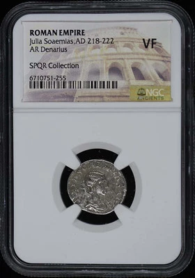 Julia Soaemias, AD 218-222 ROMAN EMPIRE AR Denarius NGC VF20 - Image 1 of 2