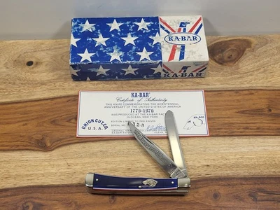 1976 KABAR DOG HEAD "BICENTENNIAL ANNIVERSARY TRAPPER" POCKET KNIFE- MIB/RARE - Image 1 of 4