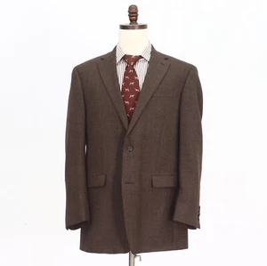 Ralph Lauren 42L Brown Sport Coat Blazer Jacket Solid 2B Wool - Picture 1 of 11