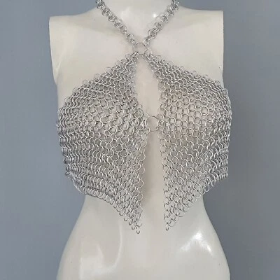 Sexy Chainmail Bikini Bra, Beachwear Costume, Chainmail Bikini Top - Image 1 of 4