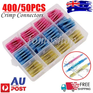 400/50PCS Waterproof Heat Shrink Seal Sleeve Butt Wire Connectors Crimp Terminal - Picture 1 of 16