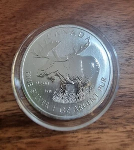 1 oz Silver 2012 $5 Canadian Moose 9999 Silver Bullion Round (Encapsulated) - Picture 1 of 2