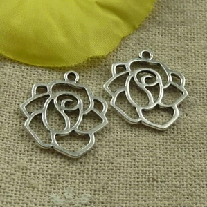 Free Ship 200 pcs tibetan silver flower charms 21X18mm L-4566 - Picture 1 of 4