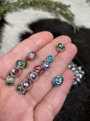 Aluminum Beads Bulk For Jewelry Making Silver Metal Beads 200 pcs - Image 1 of 4