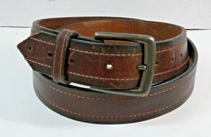 DULUTH Trading Co. #50866 cintura in pelle 46" resistente fibbia in metallo marrone USA A+ - Foto 1 di 7