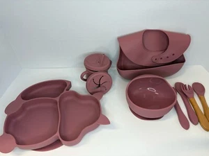Piece Silicone Baby Feeding Set - BPA-Free | Plates, Bowl, Bib, Cup & Utensils - Picture 1 of 2