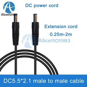 DC 5.5*2.1mm Male to Male Power Cord 2464 22AWG Double Male Power Cord Cable - Zdjęcie 1 z 16