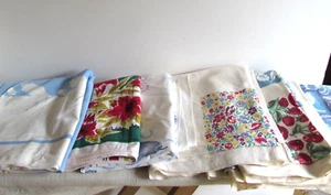 Viintage talecloth LOT Cotton/Linen Novelty Floral Crafting Cutters Lot of 6 - Picture 1 of 15