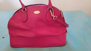 Coach 33909 Cora Domed Leather Satchel Crossbody Schultertasche Handtasche BEERE - Bild 1 von 8
