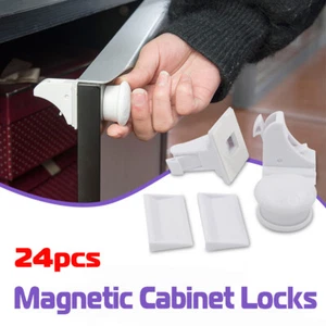 24PCS Magnetic Child Infant Baby Kids Drawer Cupboard Cabinet Door Safety Lock - Bild 1 von 10