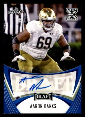 2021 Leaf Draft AUTO Blue #BAAB1 Aaron Banks (ref 225179) - Image 1 of 2