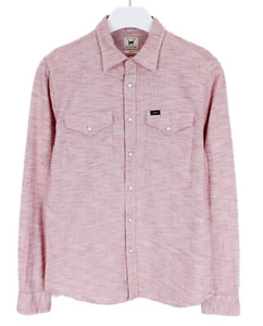 Lee Slim Fit Shirt Men Medium Red Blend Snap Buttons Casual - Picture 1 of 6