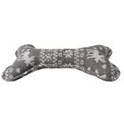 Dog Christmas Gift Plush Play Squeaky Patterned Stocking & Bone Toy Bundle